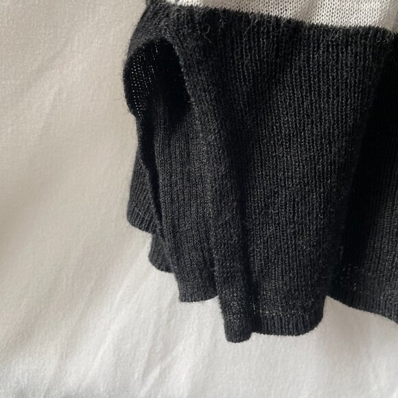 Ann Taylor Loft Womens Black Striped Pullover Sweater Thin Knit Size L - Picture 5 of 9